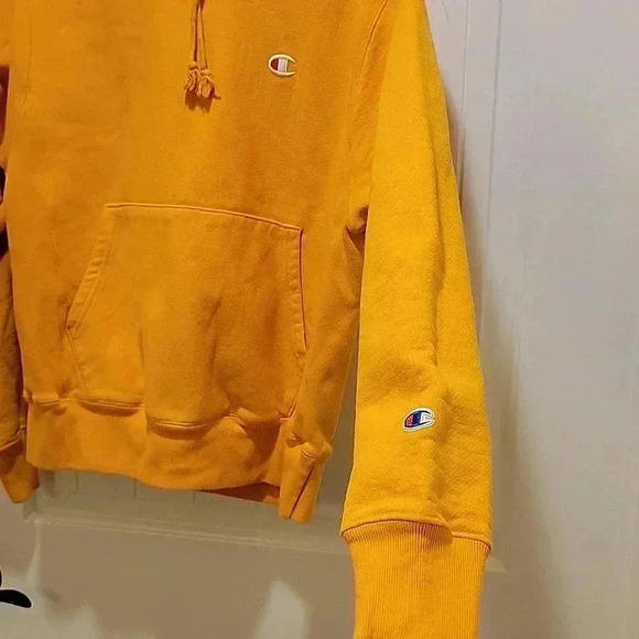 Champion Reverse Weave Vintage Yellow Hoodie Size Small - Picture 6 of 9
